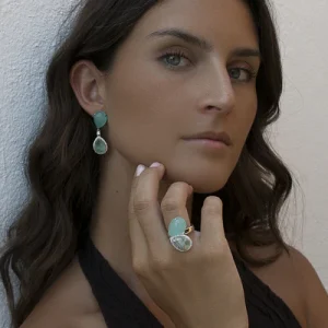 Pendientes y sortija plata