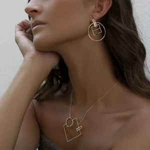 Collar y pendientes plata chapada